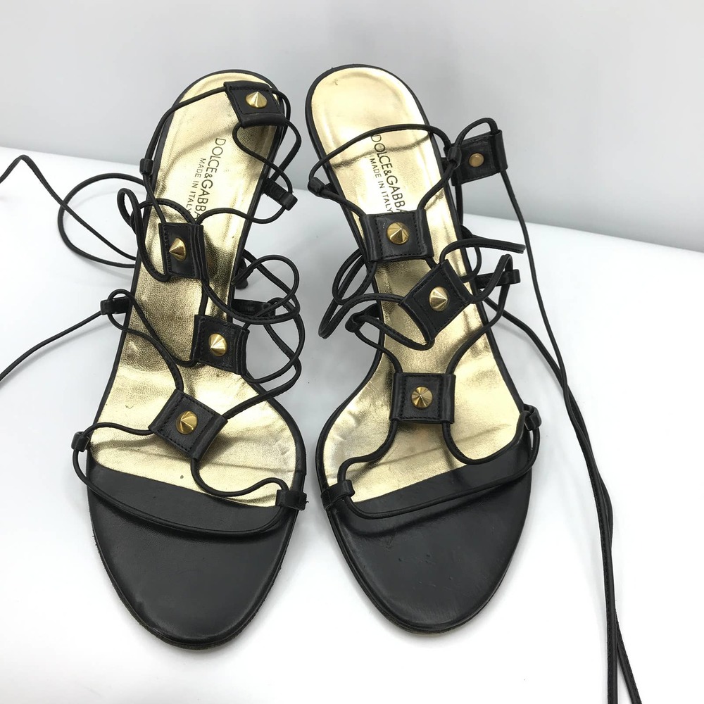 Dolce & Gabbana Gladiator Wrap Studded High Heels - Picture 8 of 10